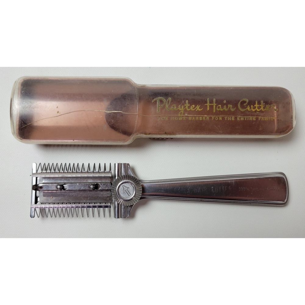 Vintage Playtex Hair Cutter Manual Home Barber Trimmer with Case Made in‎ USA